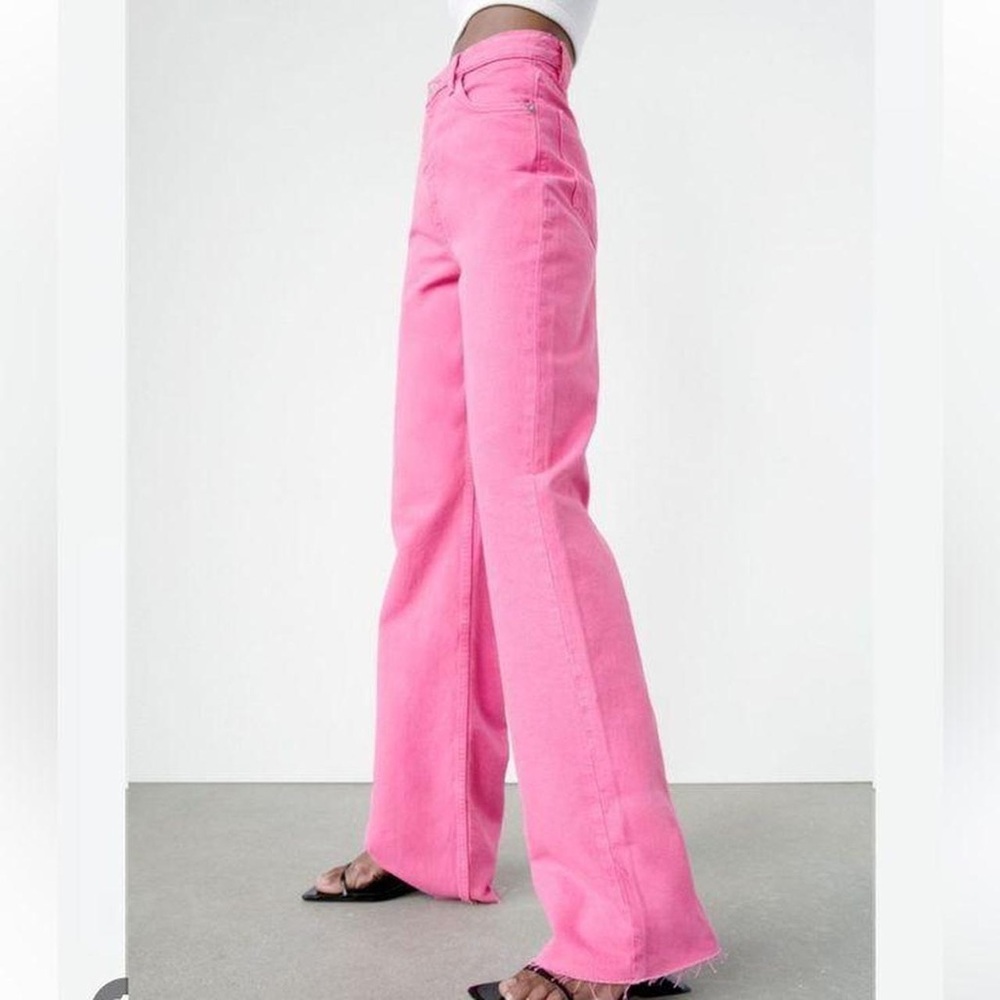 Zara high rise pink jeans